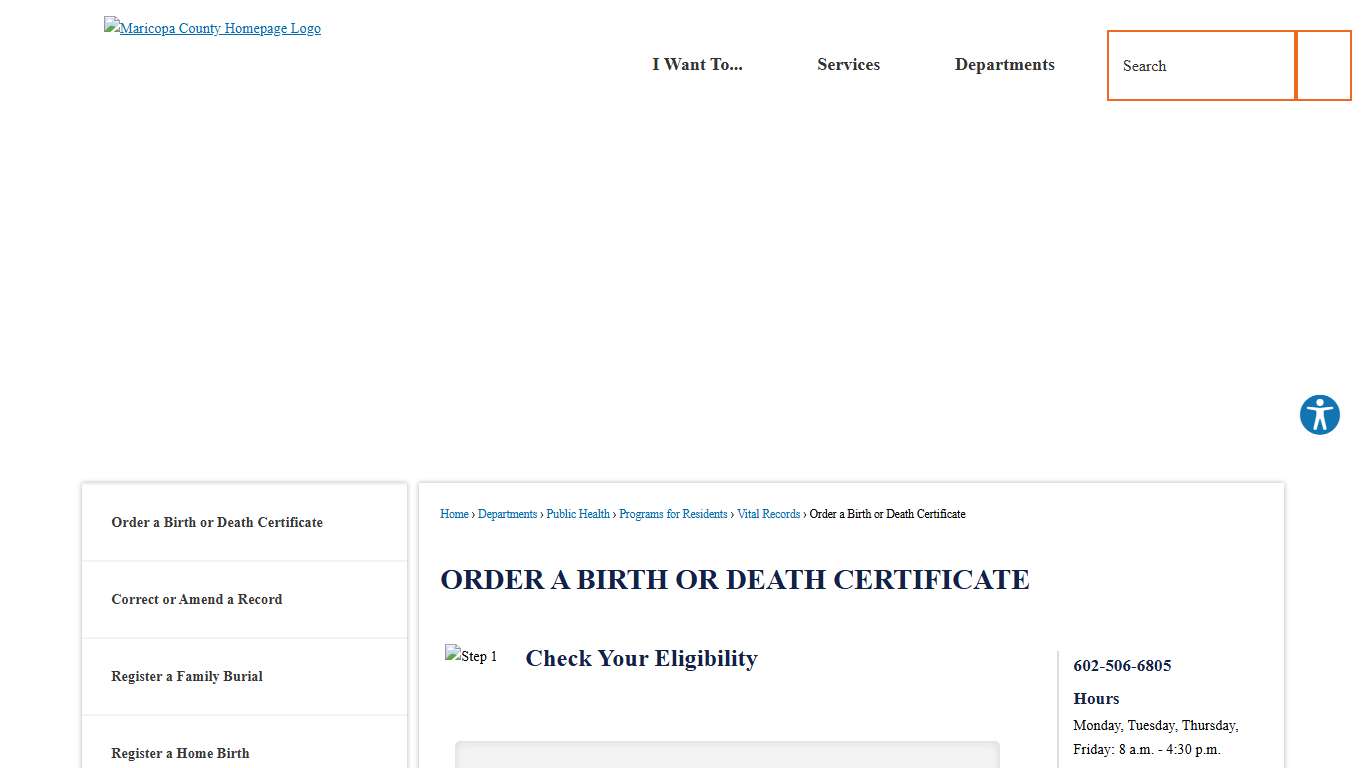 Order a Birth or Death Certificate | Maricopa County, AZ